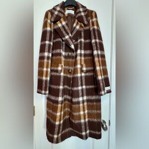 Calvin Klein Brown and White Plaid Jacket